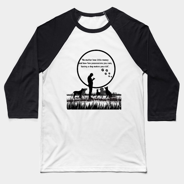 Dogs love beautiful quote print Baseball T-Shirt by Infinite tees